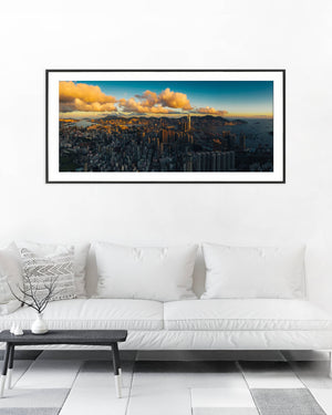 Hong Kong Glamour (Panoramic Edition) by Martin Lee - Framed
